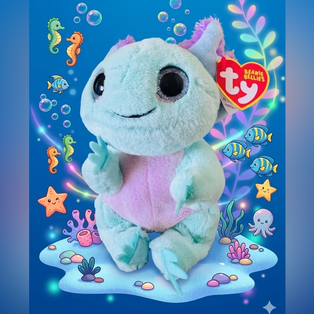 Ty Beanie Bellies Alex the Axolotl Plush NWT - Picture 1 of 5